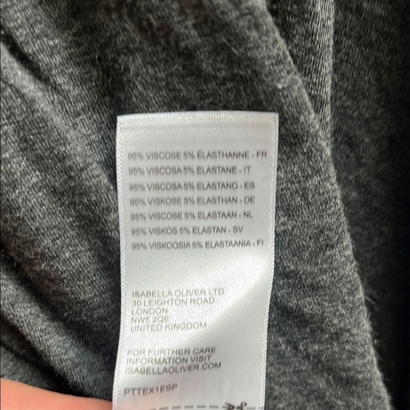 Isabella Oliver Charcoal Maternity Wrap 3/4 sleeve Dress Sz 2/ S&M - Picture 10 of 10